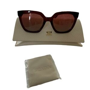 Escada Women’s Sunglasses NEW! SESE57 Polarized Rose Gradient Lenses